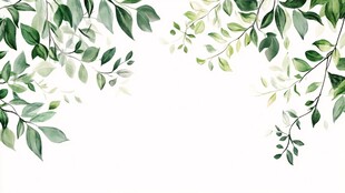 清新绿叶装饰背景图