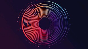 炫彩环形线条抽象背景图