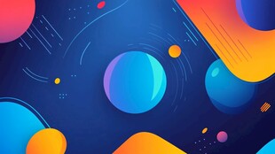 梦幻渐变流体星球插画