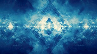 梦幻蓝色几何光影背景图