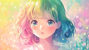 梦幻色彩的动漫少女形象