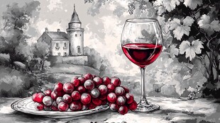 田园葡萄美酒浪漫景致