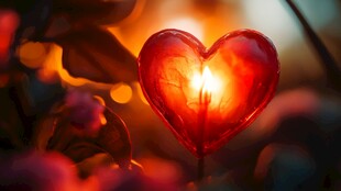 心形蜡烛点亮浪漫时刻