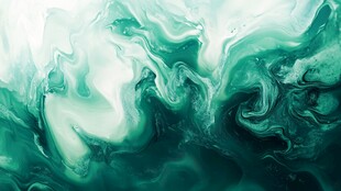 梦幻绿调流体艺术纹理