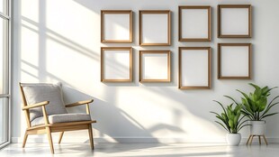 简约客厅墙面装饰画框布置