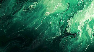 翠绿流体艺术抽象纹理画面