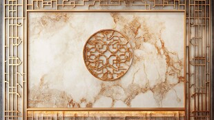 中式大理石雕花背景墙