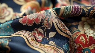 华丽古典花纹丝绸面料