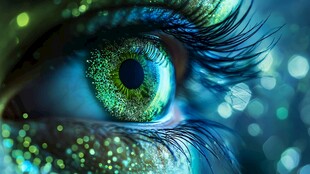 梦幻绿眸闪烁迷人光彩