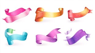 多彩渐变飘带素材