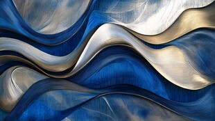 蓝色动感波纹抽象艺术图案