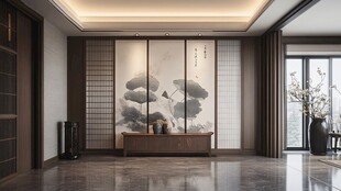 新中式玄关 雅致水墨风情