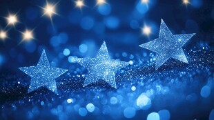 梦幻蓝色星光闪烁场景