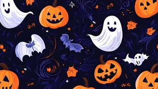 万圣节鬼怪南瓜欢乐图案