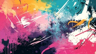 绚丽多彩抽象涂鸦背景图