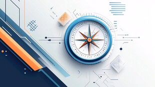 科技风指南针创意背景图