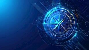 科技感蓝色罗盘背景图