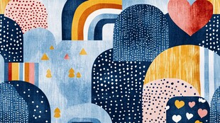 多彩几何图案装饰背景图