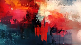 抽象城市色彩艺术画作