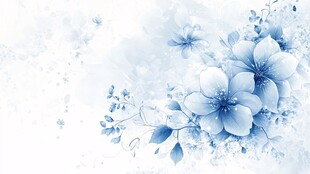 梦幻蓝调花卉背景图