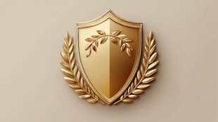 金色盾牌徽章设计元素