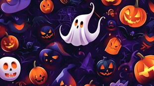 万圣节鬼怪南瓜欢乐元素