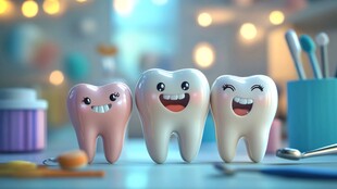 可爱牙齿摆件营造温馨口腔氛围