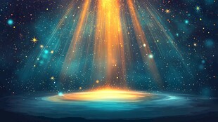 梦幻星空下的神秘光束