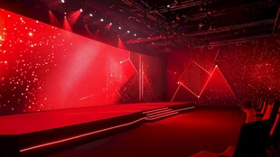 红色炫酷舞台场景布置