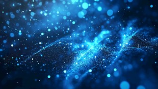 梦幻蓝色粒子光影背景