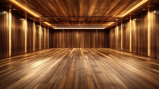 木质空旷室内空间场景