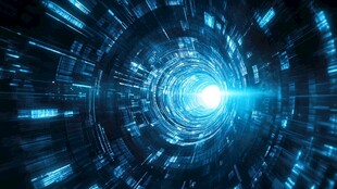 科技感蓝色虚拟时空隧道