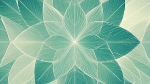 梦幻绿叶对称抽象图案