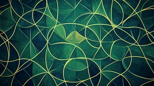 1 绿色线条抽象几何背景图