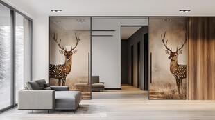 现代客厅的鹿元素艺术装饰