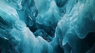 梦幻蓝冰 展现自然奇妙景观