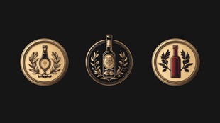 复古酒瓶徽章设计元素