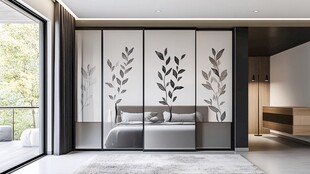 现代简约卧室玻璃隔断设计