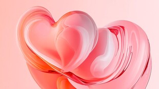 梦幻粉色爱心艺术造型