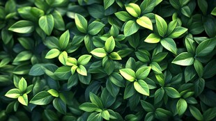 翠绿叶片的生机盎然画面