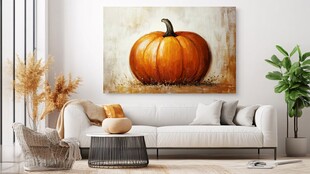 客厅中南瓜画作装饰场景