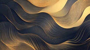 金色动感波浪抽象艺术背景