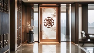 中式奢华入户门室内空间
