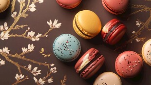 多彩马卡龙的甜蜜视觉盛宴