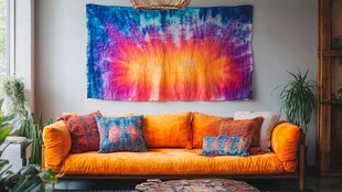 色彩绚丽的波西米亚风客厅