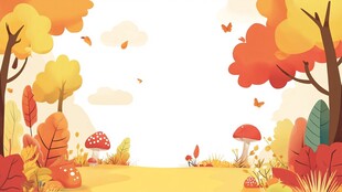 秋日森林梦幻童话场景