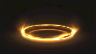 金色发光圆环特效背景