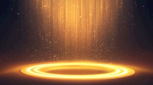 金色光效舞台圆环背景