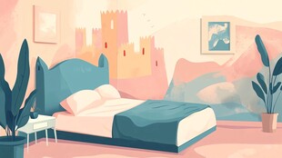 梦幻卧室 城堡背景的温馨空间