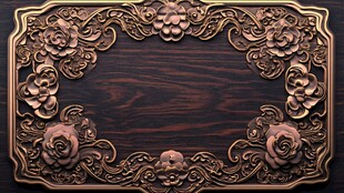 复古雕花木质装饰框